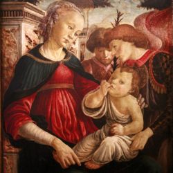 Virgin and child with two angels